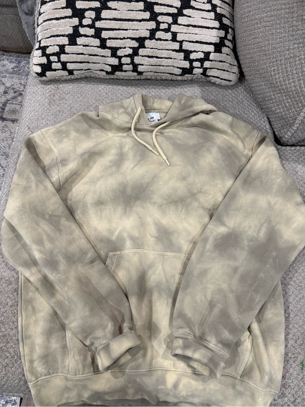 H&M Neutral Tie-Dye Hoodie Sweatshirt